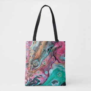 Bolsa Tote Mármore rosa e verde