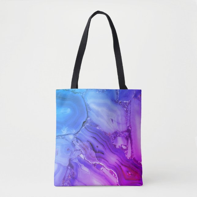 Bolsa Tote Mármore Roxo Exótico (Frente)