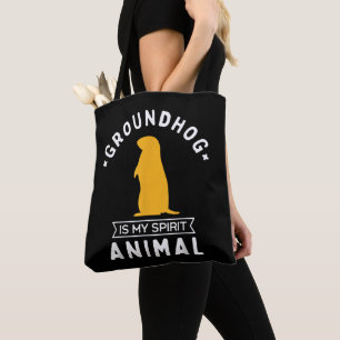 Bolsa Tote Marmota é meu Animal Espiritual Divertido Marmota