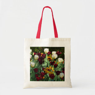 Bolsa Tote Maroon e Tulipas Amarelas Palidez Colorida