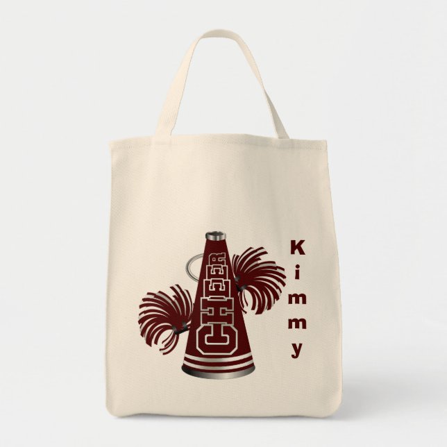 Bolsa Tote Maroon Megaphone Cheerleader Canvas Tote Bag (Frente)