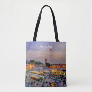 Bolsa Tote Marraquexe, Marrocos - Praça Jemaa el Fnaa