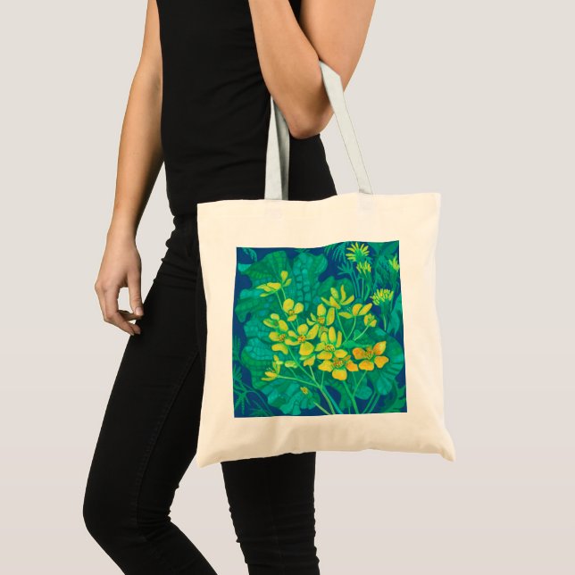 Bolsa Tote Marsh Marigold Summer Wildflower Pintura Floral (Frente (produto))