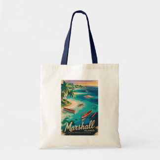 Bolsa Tote Marshall Islands Coast Illustration Travel Art