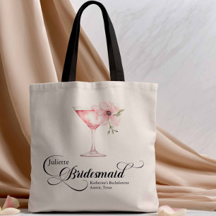 Bolsa Tote Martini Bridesmaid Bachelorette Floral Rosa