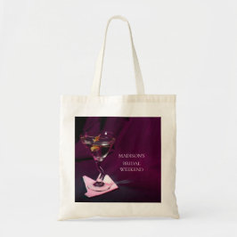 Bolsa Tote Martini de Fim de Semana de Casamento de Rosa Escu
