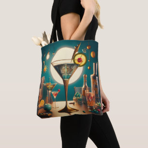 Bolsa Tote Martini Futurista de Placa de Circuito Atômico