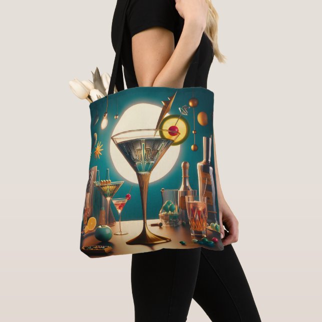 Bolsa Tote Martini Futurista de Placa de Circuito Atômico (Close Up)