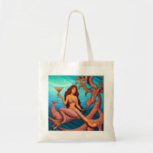 Bolsa Tote Martini Mermaid Thunder_Cove de cabelos longos