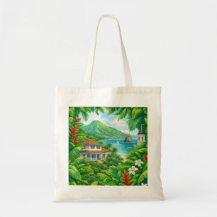 Bolsa Tote Martinique Vila Tropical Caribenha Vulcão