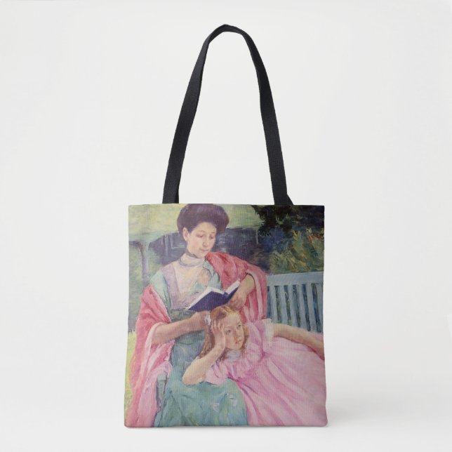 Bolsa Tote Mary Auguste Lendo para Sua Filha, Cassatt (Frente)
