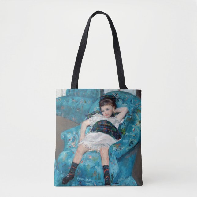 Bolsa Tote Mary Cassatt - Menina em uma Cadeira Azul (Frente)
