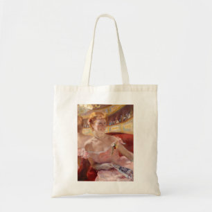Bolsa Tote Mary Cassatt - Mulher com Colar de Pérola num cama