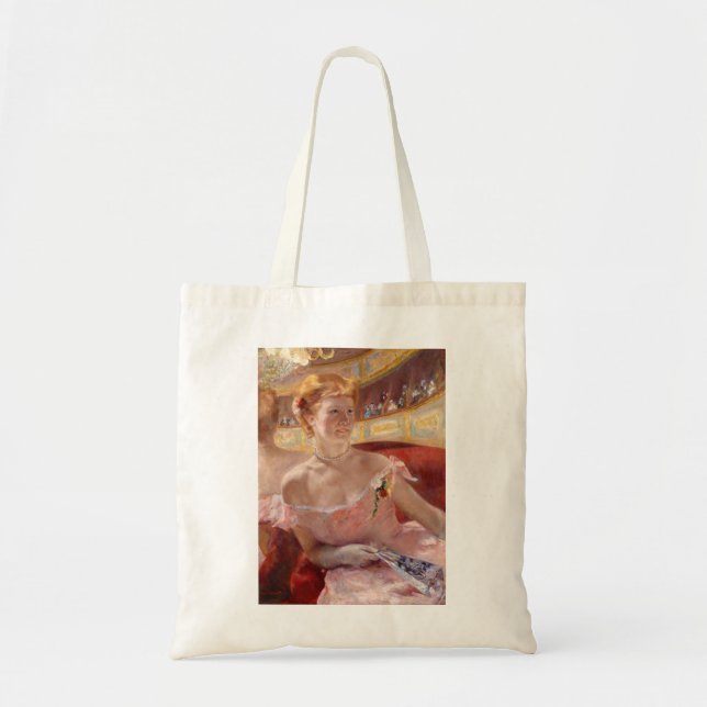 Bolsa Tote Mary Cassatt - Mulher com Colar de Pérola num cama (Frente)