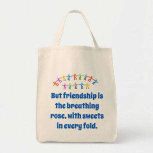 Bolsa Tote Mas Amizade É A Rosa De Respiração - Amizade
