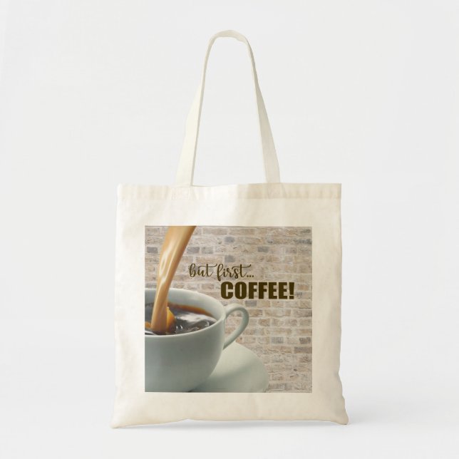Bolsa Tote Mas primeiro, o Bag de Tote do CAFÉ (Frente)