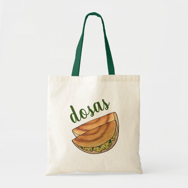 Bolsa Tote Masala Dosas Comida Sul da Índia Batata Dosa (Frente)