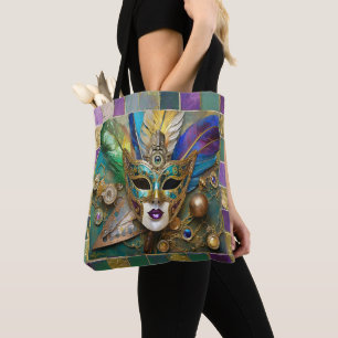 Bolsa Tote Máscara de Cerâmica de Terceiro Olho Dourado Mardi