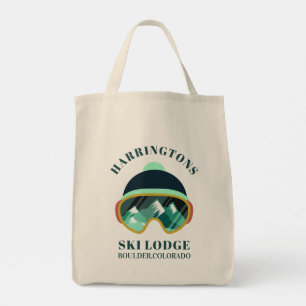 Bolsa Tote Máscara de Esqui Nome & Localização Personalizados