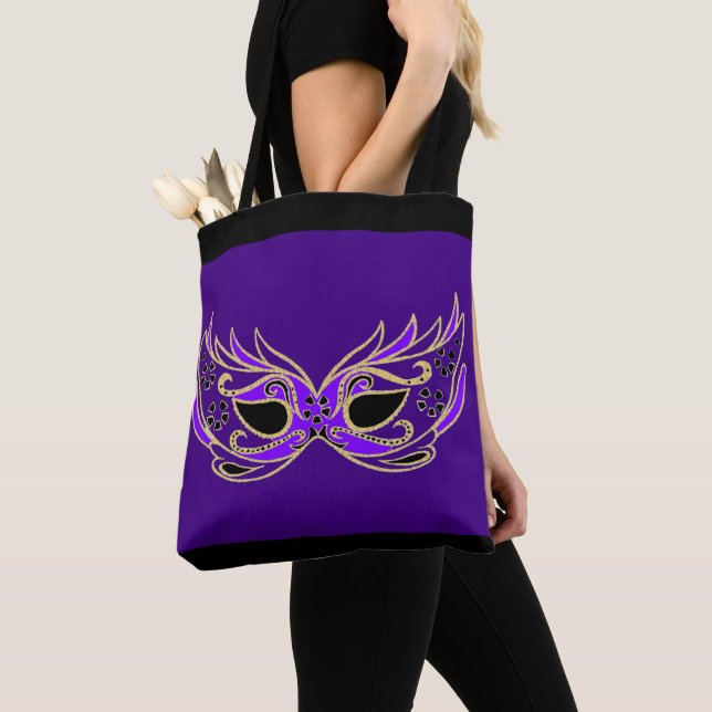 Bolsa Tote Máscara de Mascarada Roxa (Close Up)