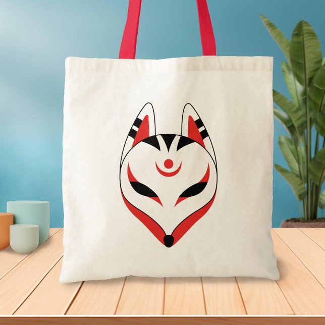 Bolsa Tote Máscara de Raposa de Kitsune Japonês (Criador carregado)