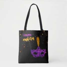 Bolsa Tote Máscara de Violeta Personalizada e Sparkles Laranj