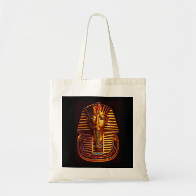 Bolsa Tote Máscara Dourada do Rei Egípcio Tutankhamun (Frente)