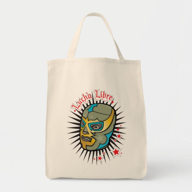 Bolsa Tote Máscara mexicana da luta de Lucha Libre (Frente)