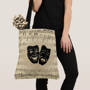 Bolsa Tote Máscaras antigas da música e do teatro