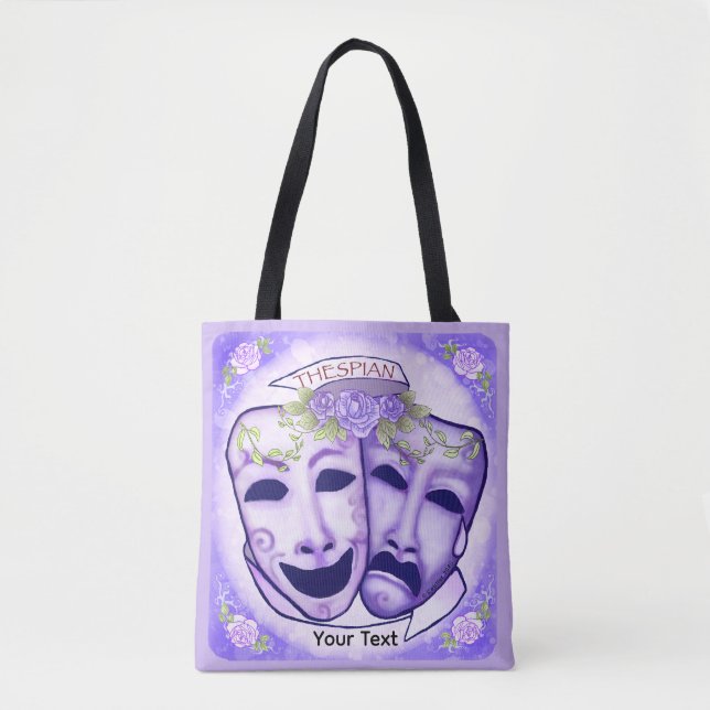 Bolsa Tote Máscaras de Ator Roxo (Frente)