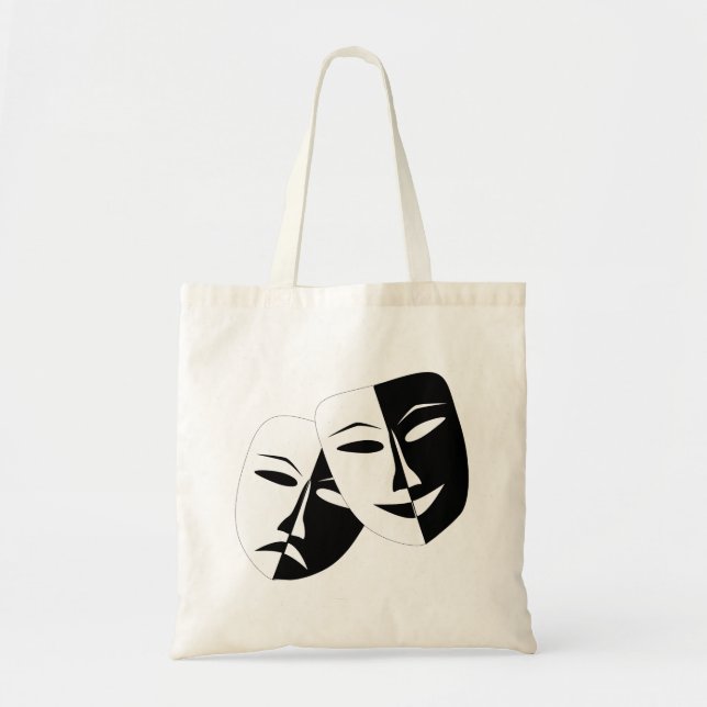 Bolsa Tote Máscaras de Comédia de Drama Simples Atuando Tote  (Frente)