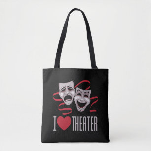 Bolsa Tote Máscaras de Comédia e Tragédia do Teatro que Eu Am