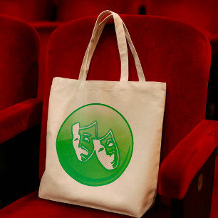 Bolsa Tote Máscaras de Comédia e Tragédia em Verde