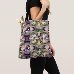 Bolsa Tote Máscaras Mardi Gras Elegantes