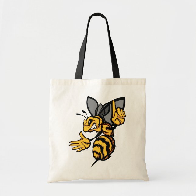 Bolsa Tote Mascote de Vespa Feroz Amarelo Irritado (Frente)