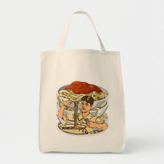 Bolsa Tote Massa no prato: espaguete delicioso