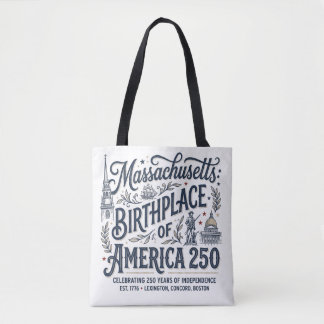 Bolsa Tote Massachusetts: Berço da América 250