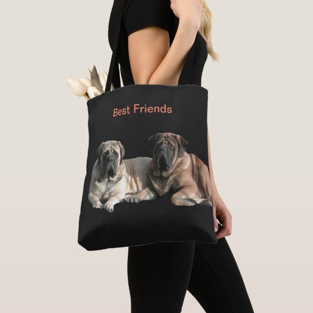 Bolsa Tote Mastiff beste Freunde (Close Up)