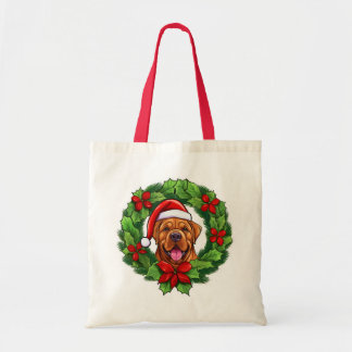 Bolsa Tote Mastiff Christmas Wreath