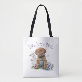 Bolsa Tote Mastiff Dog Mãe Floral