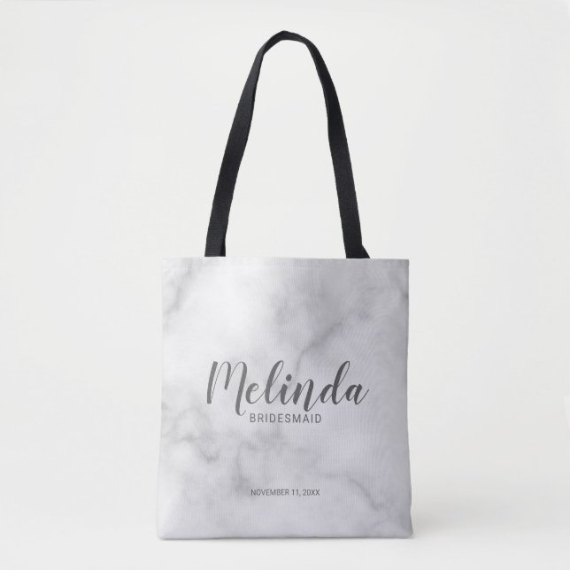 Bolsa Tote Mastras Personalizadas Clássicas do Marble Elegant (Frente)