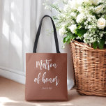 Bolsa Tote Matão de Honra Terracotta Brown Wedding<br><div class="desc">Matão de Honra Tote Bag em Terracotta Brown para Casamento,  Partido Bridal,  Chá de panela,  Festa de solteira. Veja mais produtos com este design na coleção abaixo.</div>