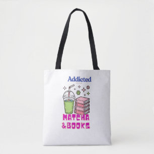 Bolsa Tote matcha e design de livros