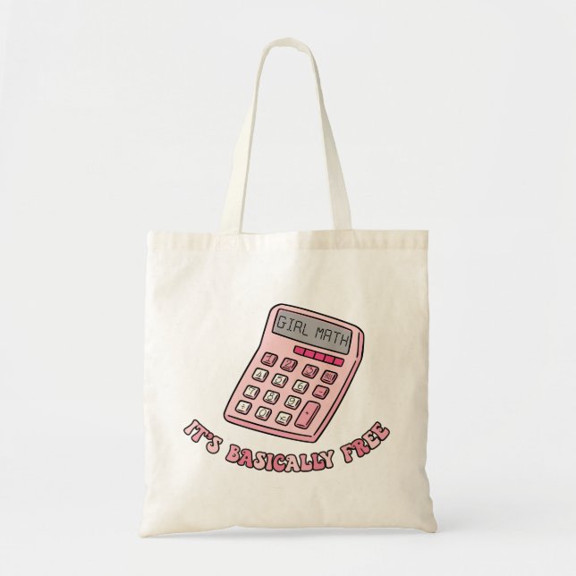 Bolsa Tote Matemática das Meninas É Basicamente grátis (Frente)
