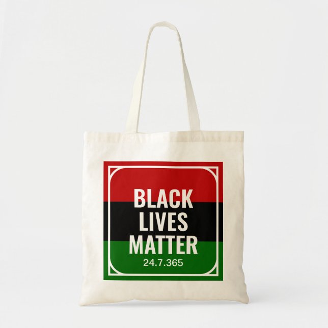 BOLSA TOTE MATÉRIA BLACK LIVES 24 7 365 (Frente)