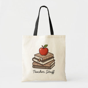 Bolsa Tote Material de Professor Livro e Maçã