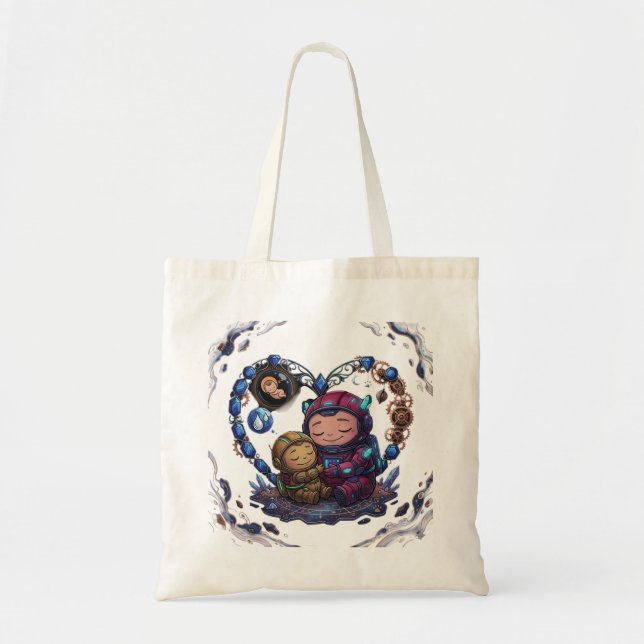 Bolsa Tote Maternidade Cósmica Amor Astronauta (Frente)