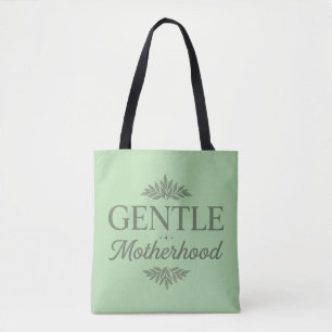 Bolsa Tote Maternidade Suave Tipografia Botânica Minimalista