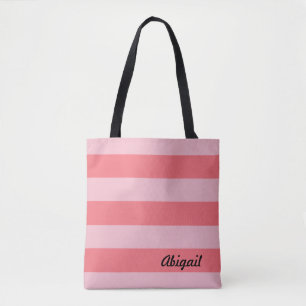 Bolsa Tote Matizes de faixas cor-de-rosa