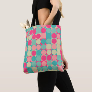 Bolsa Tote Matriz de pontos de algodão doce